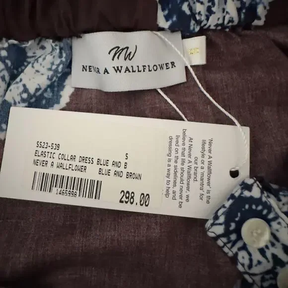 NWTs Never A Wallflower  Button Front Elastic Collar Shirt Dress (S) - Picture 12 of 15